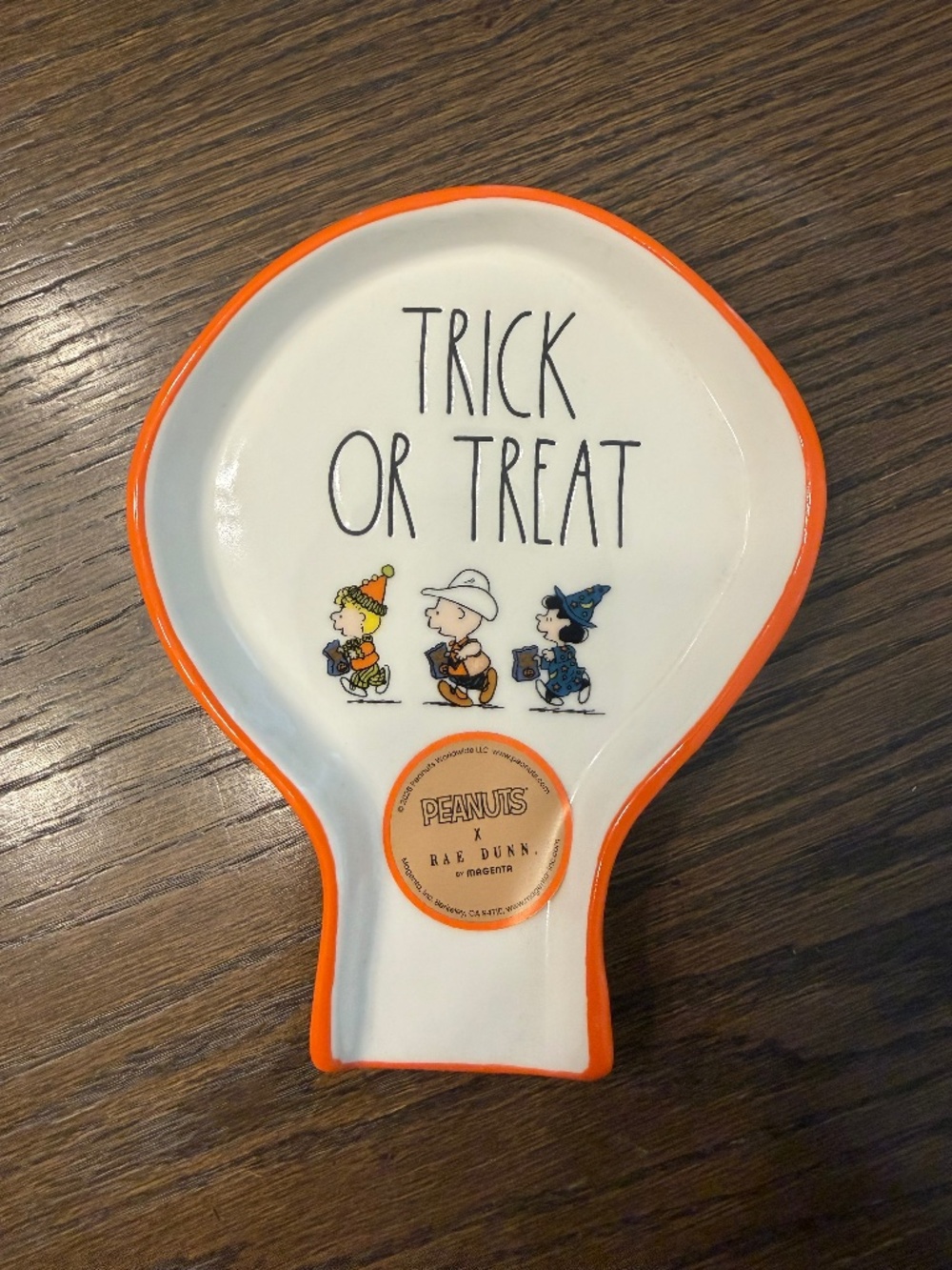 NWT - Rae Dunn x Peanuts Halloween "Trick Or Treat" Spoon Rest